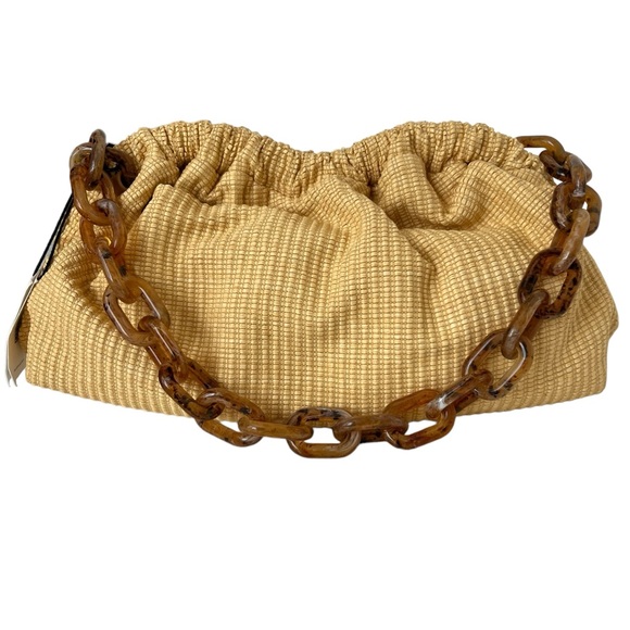 Mansur Gavriel Oversized Twist Cloud Woven Raffia Clutch Shoulder Bag Natural - Picture 13 of 15